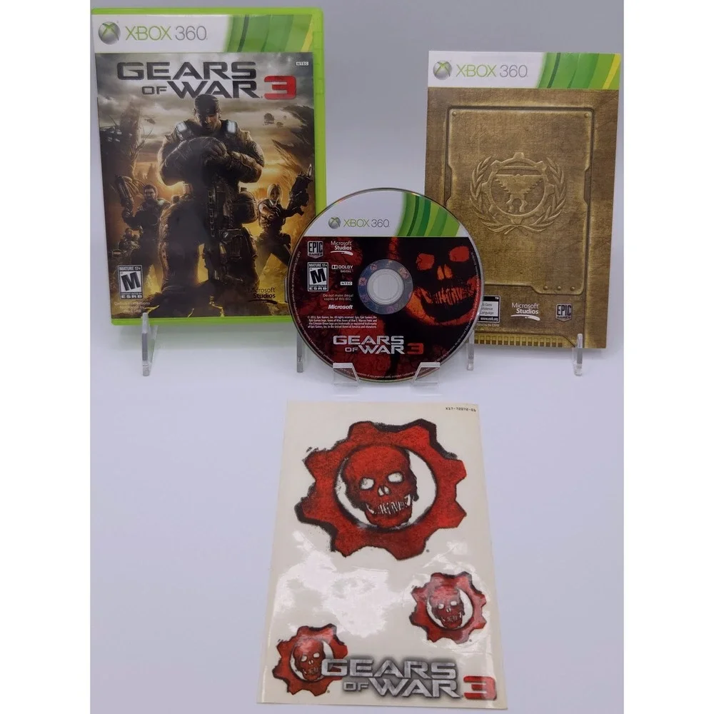 Gears of War 3 - Xbox 360 - Microsoft - CIB - with Manual and Stickers - TESTED